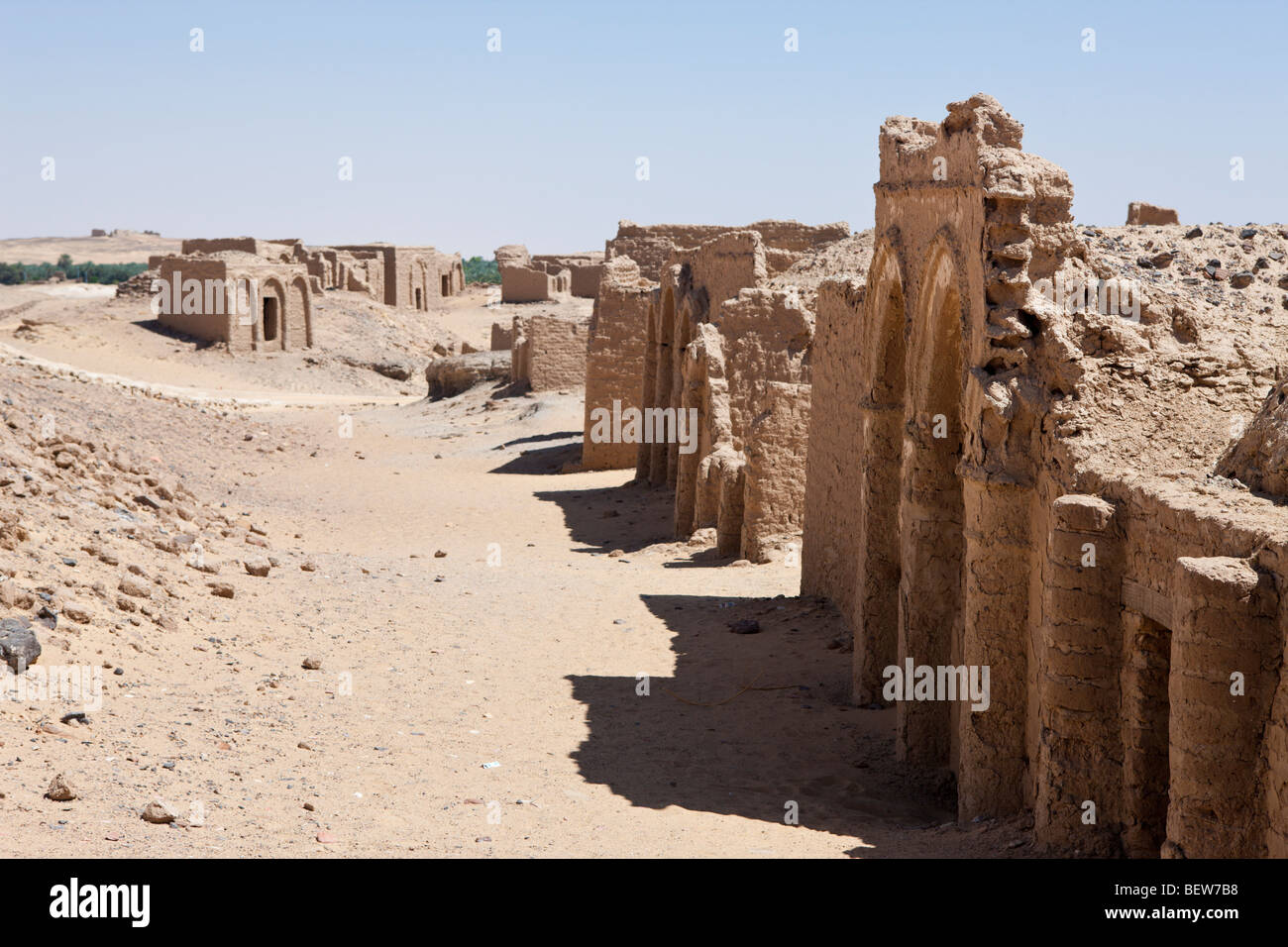 Necropolis of al-Bagawat Cemetery in Charga Oasis, Libyan Desert, Egypt Stock Photo