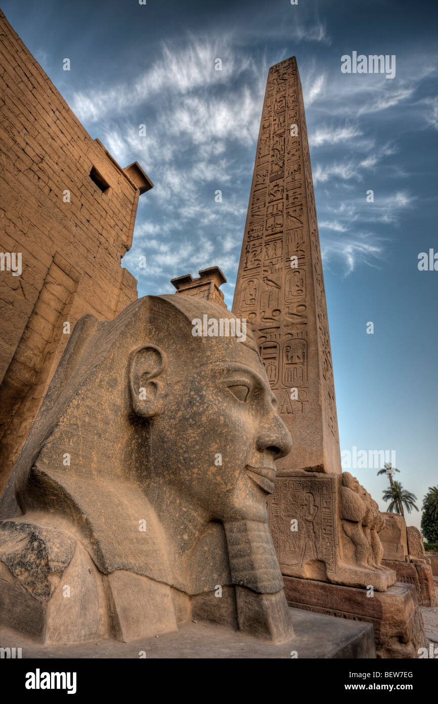 Head of Ramesses II Statue at Luxor Temple, Luxor, Egypt Stock Photo