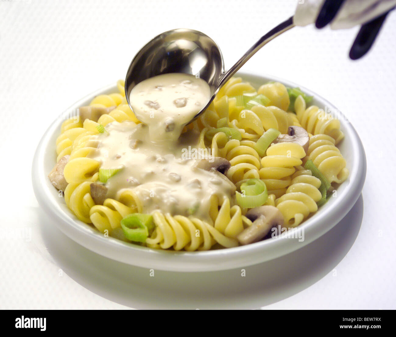 Pasta with Mushroom Sauce Stock Photo - Alamy