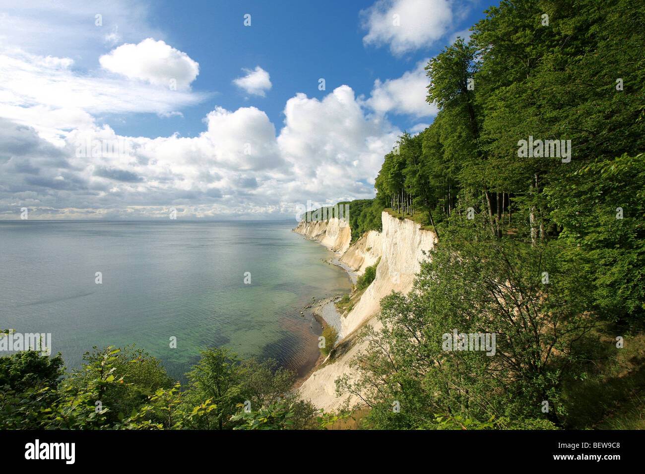 The chalk cliff of Jasmund, Rugia, Germany, elevated view Stock Photo ...