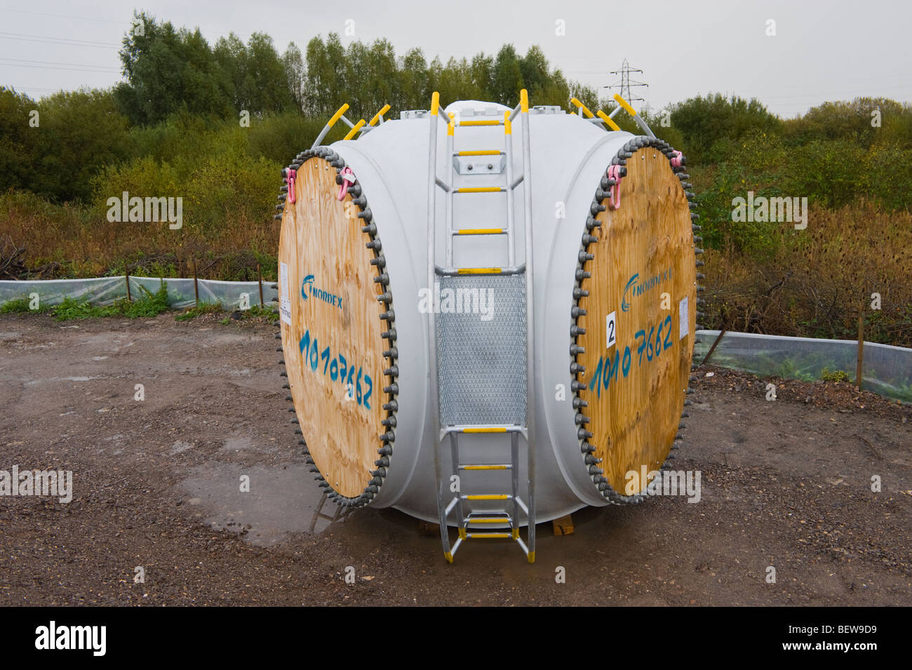 nordex n90 wind turbine hub Hub ready for fitting to nordex n90 wind turbine under construction at