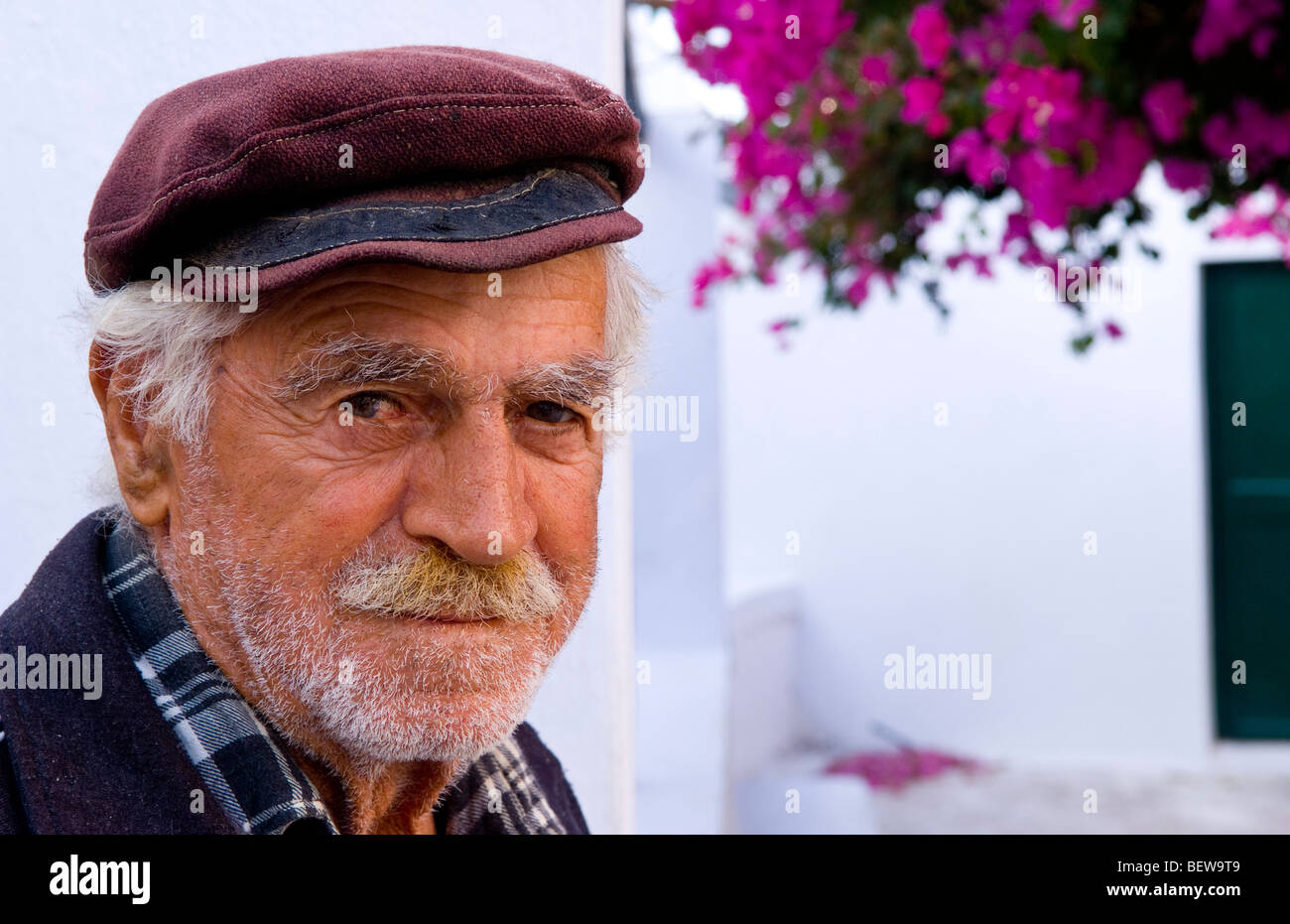 Man, Portrait, Santorin, Greece Stock Photo