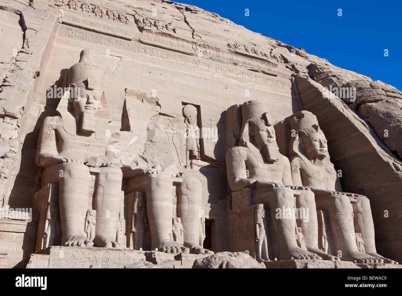 Great Temple of Pharaoh Ramesses II, Abu Simbel, Egypt Stock Photo
