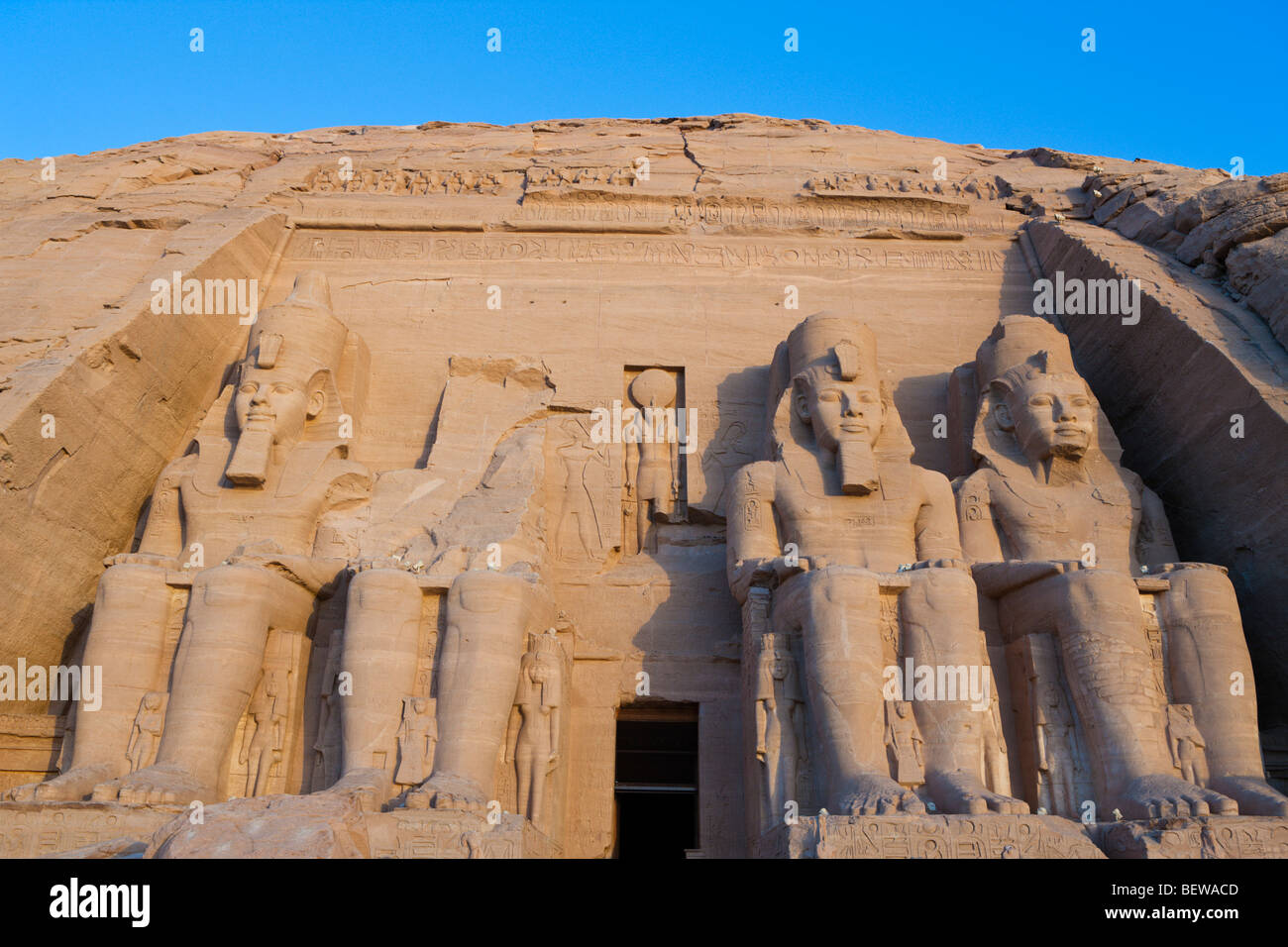 Great Temple of Pharaoh Ramesses II, Abu Simbel, Egypt Stock Photo