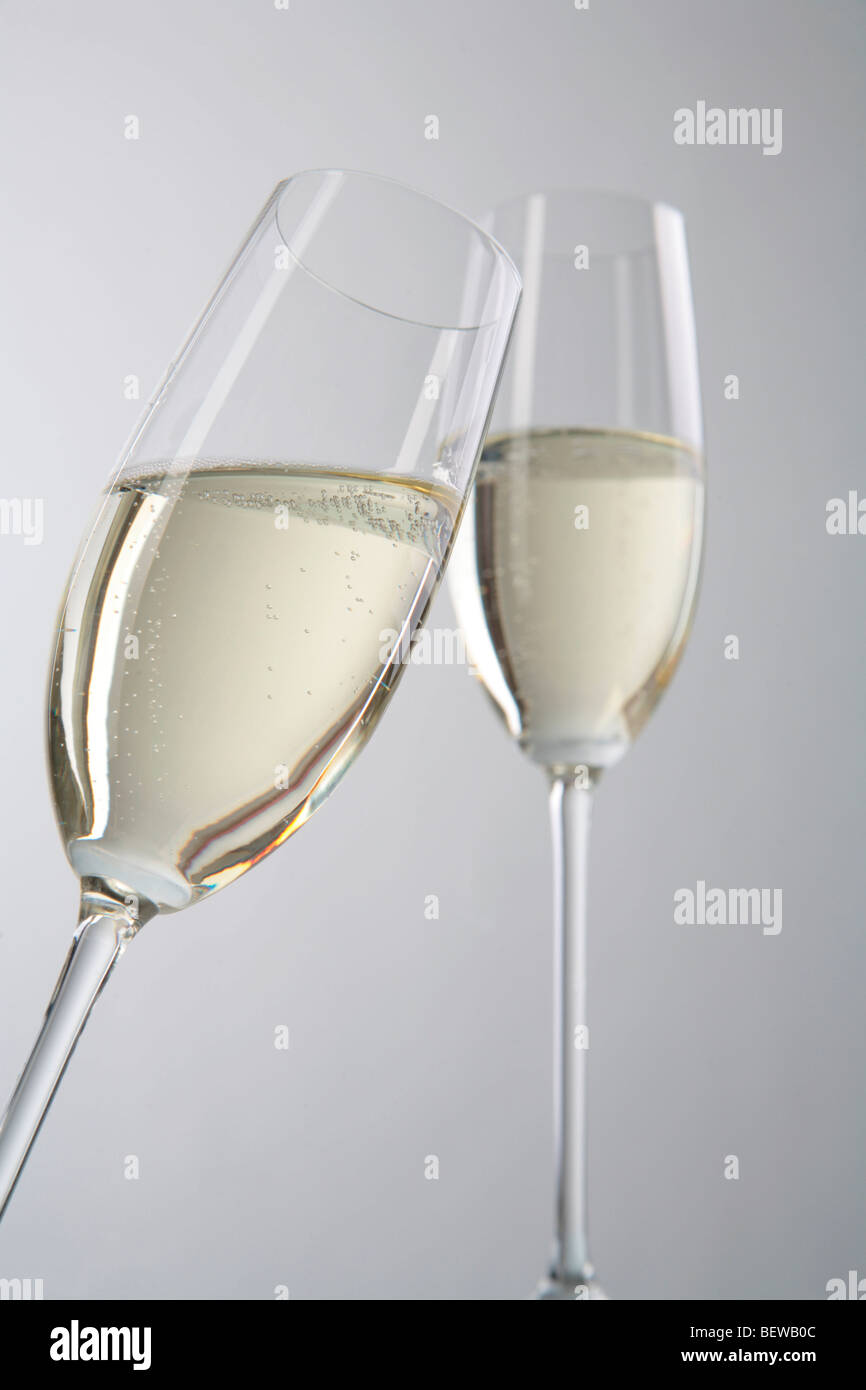 two champagne glasses Stock Photo