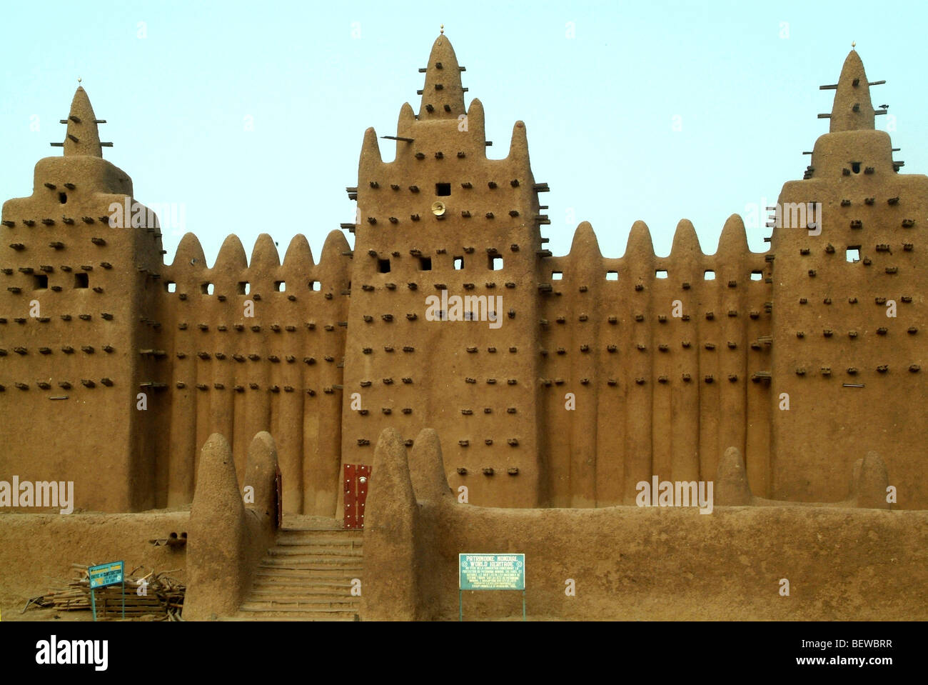Facade of the Great Mosque in Djenne, Mali Stock Photo