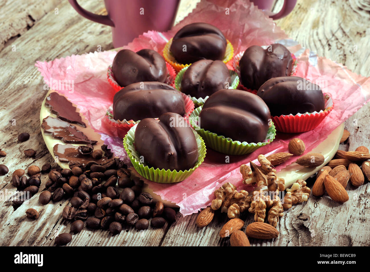 Coffee Beans in Chocolate Stock Photo Alamy