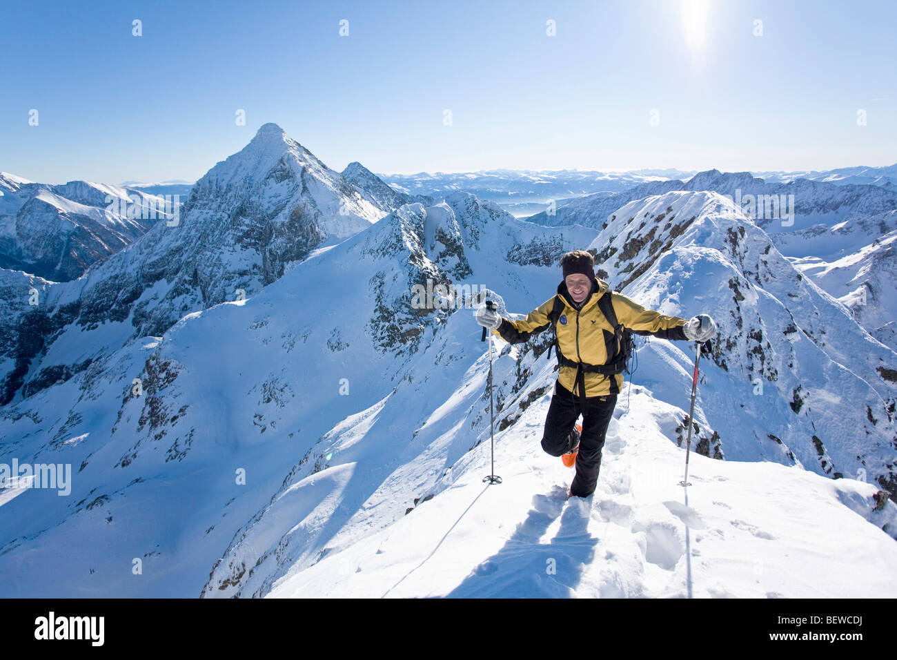 ski mountaineer, Enns Valley, Austria Stock Photo