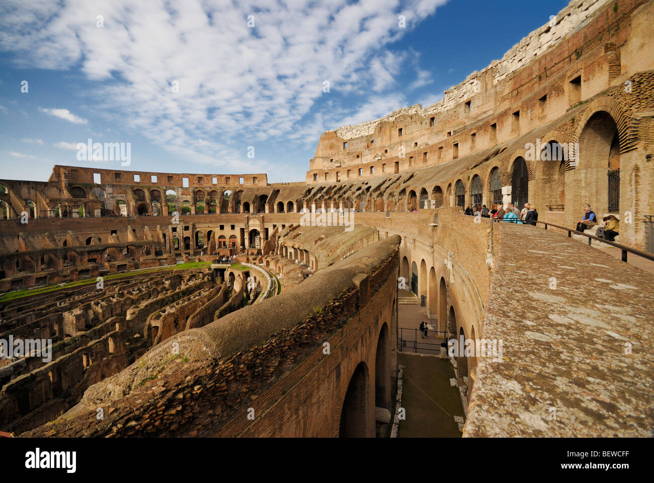 View over the internal space of the Colosseum, Rome, Italy Stock Photo