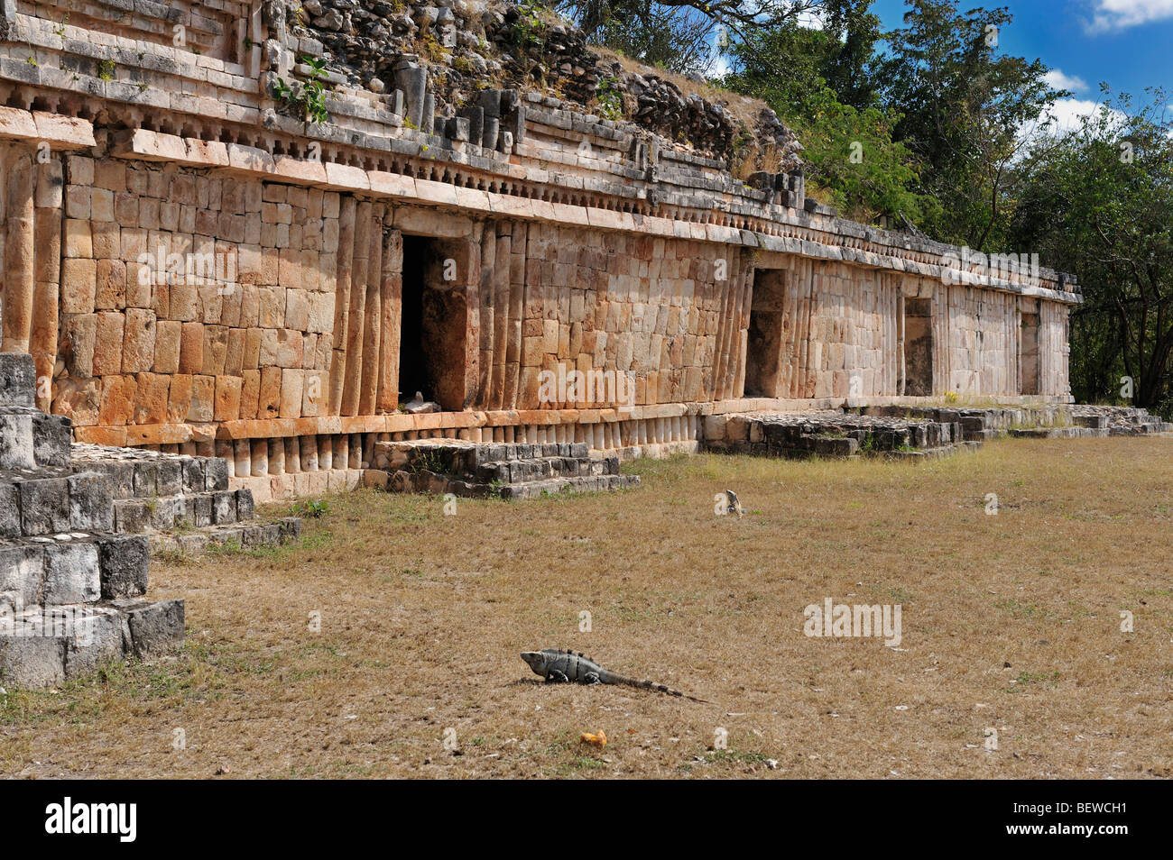 Exterior view of The Palace (Gran Palacio) at the Maya ruin site of Labna, Yucatan, Mexico Stock Photo
