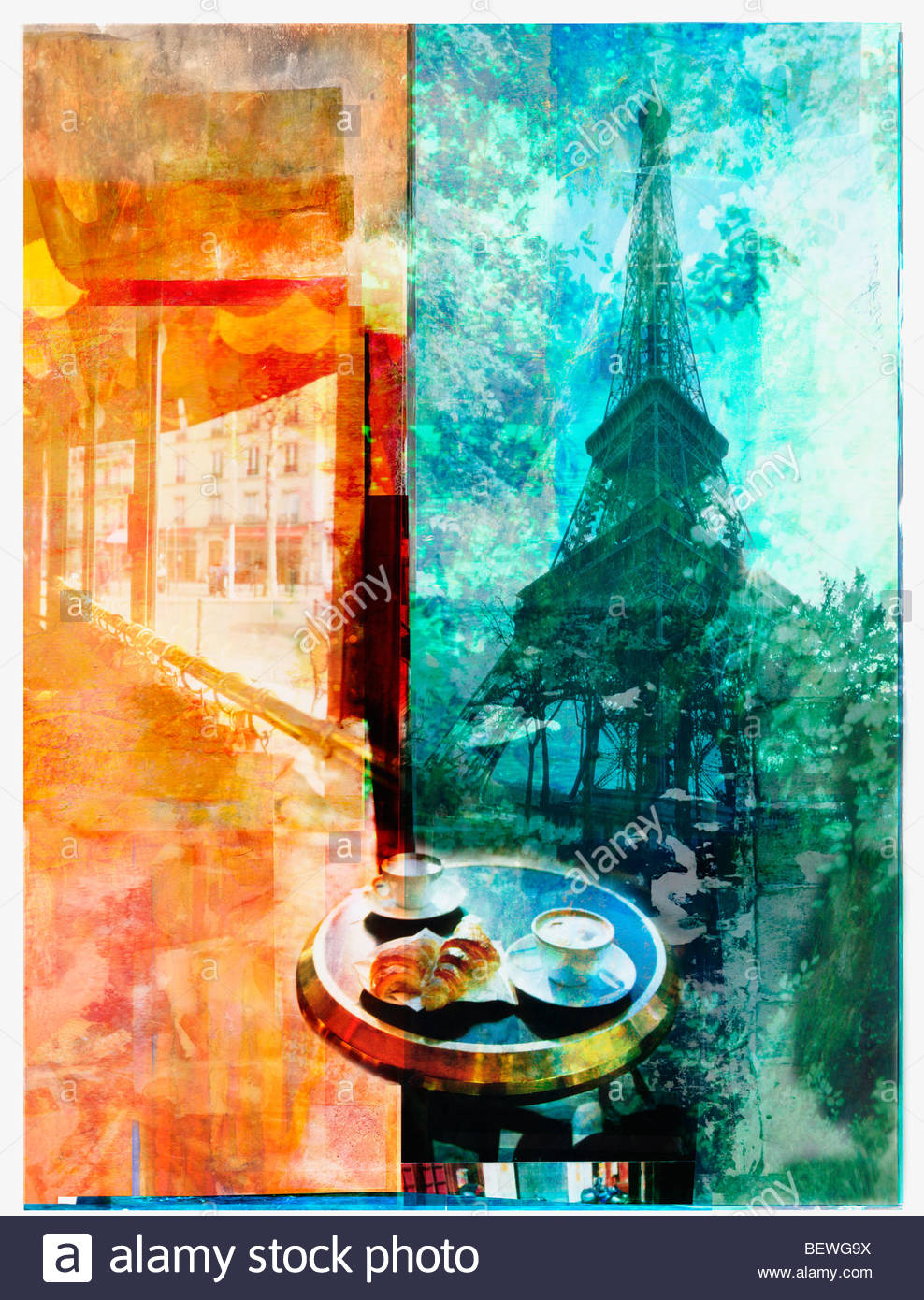 Paris Cafe Eiffel Tower Stock Photos & Paris Cafe Eiffel Tower Stock