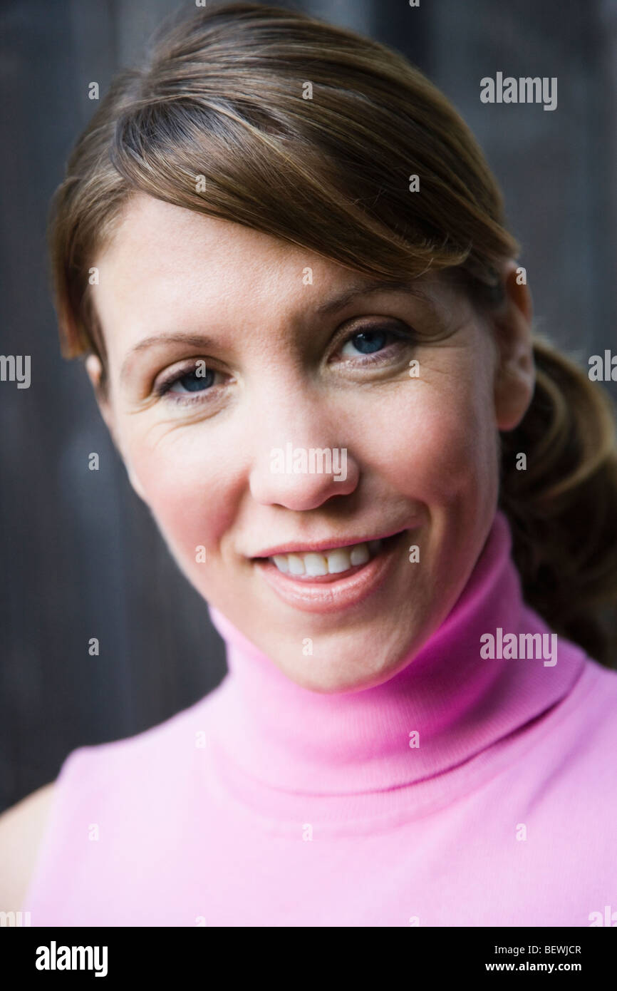 portrait-of-a-happy-woman-smiling-stock-photo-alamy