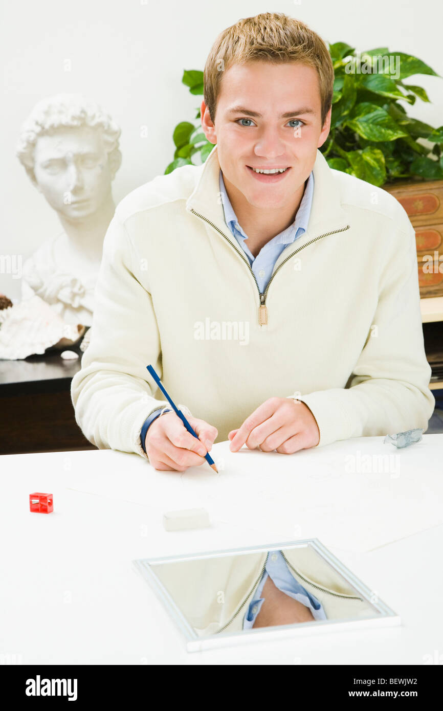 Student in an art class Stock Photo - Alamy