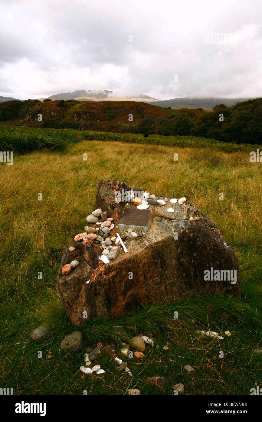 memorial at Sandaig,ring of bright water,camusfearna,Knoydart,highlands of Scotland,UK. Stock Photo