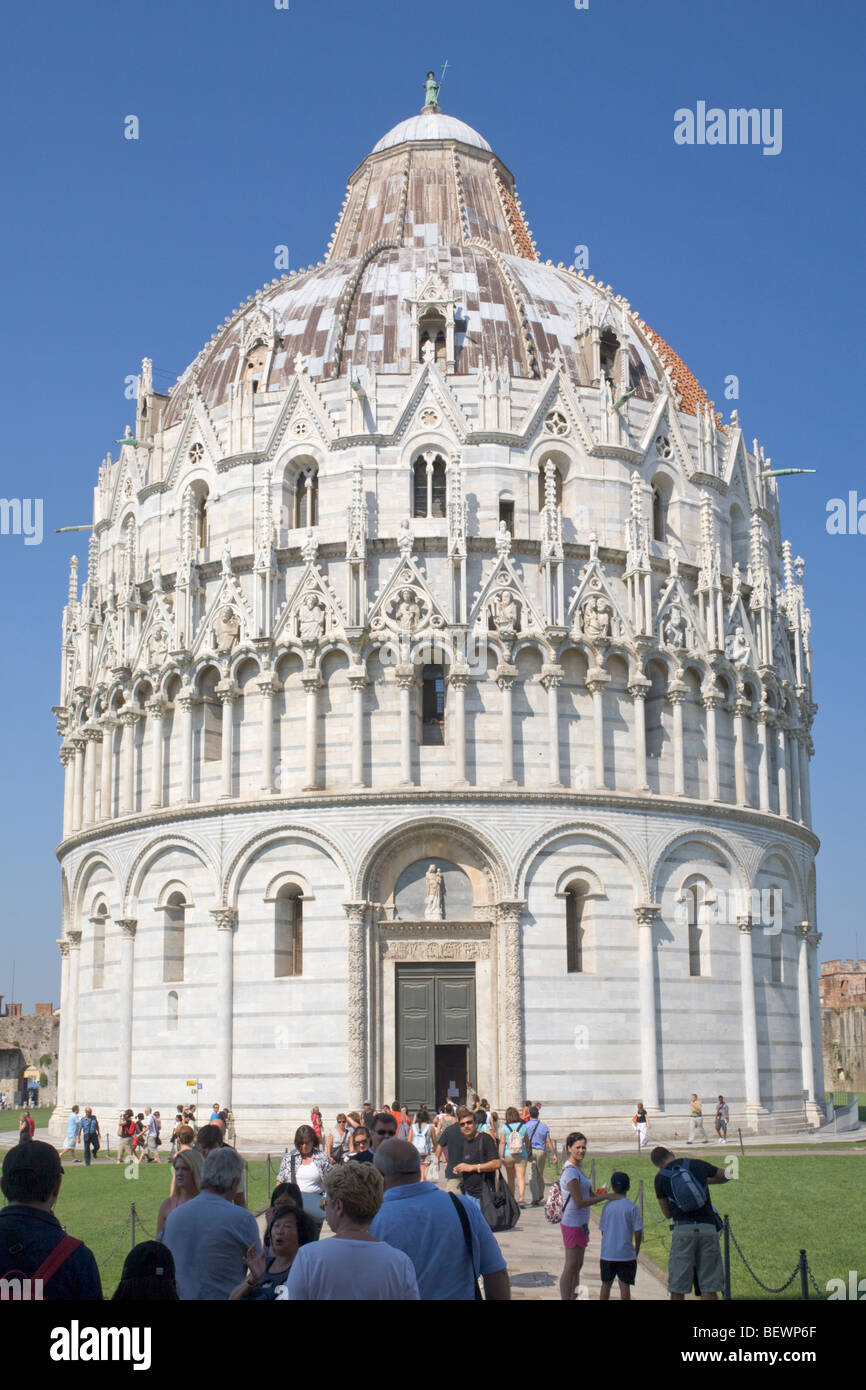 The Baptistry in Piazza dei Miracoli, Pisa, Tuscany, Italy Stock Photo
