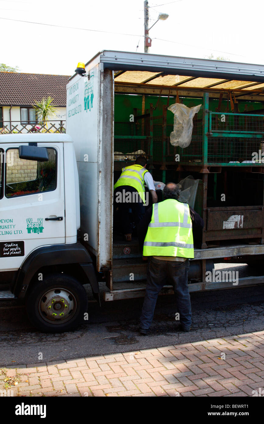 Kerbside recycling in mid Devon Stock Photo