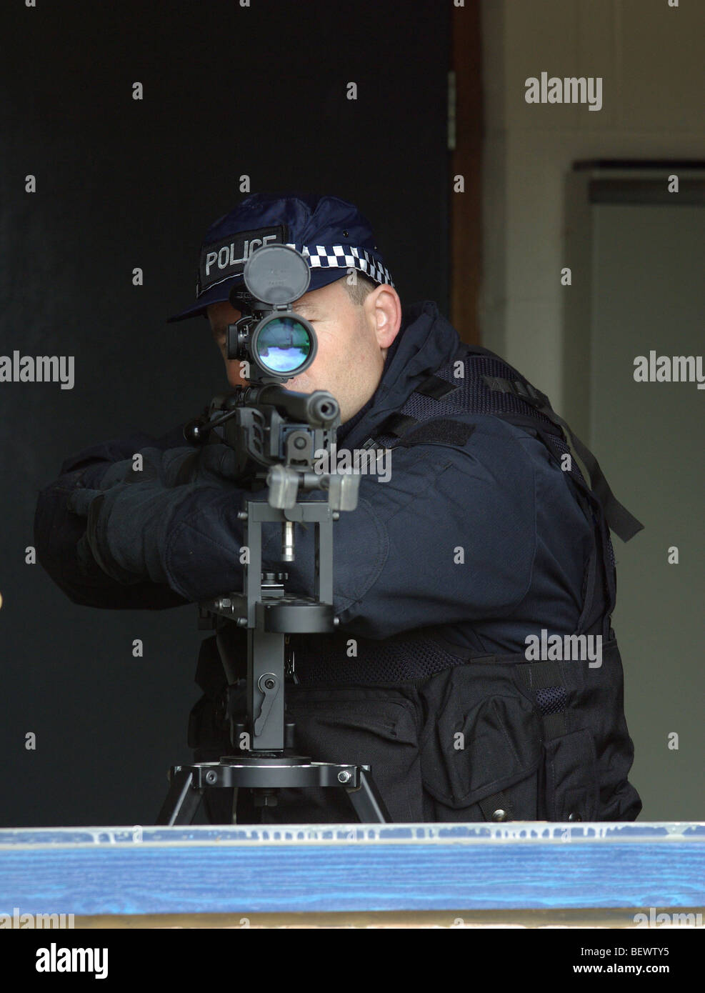 Police sniper Stock Photo