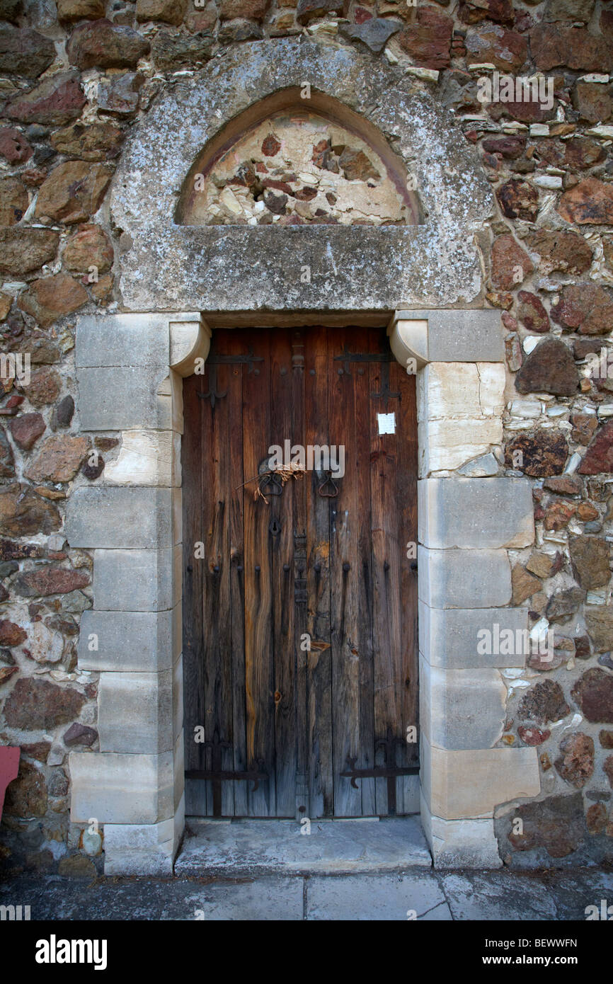 doorway of the chapelle royale royal chapel pyrga republic of cyprus europe Stock Photo