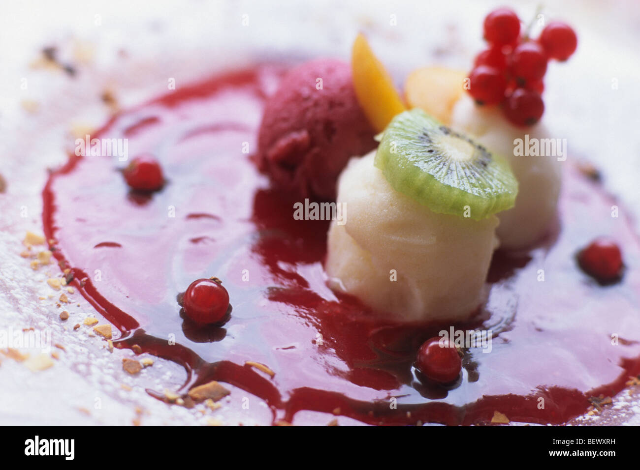 Sorbet, Fruit Puree, Dessert, Alsace, France Stock Photo