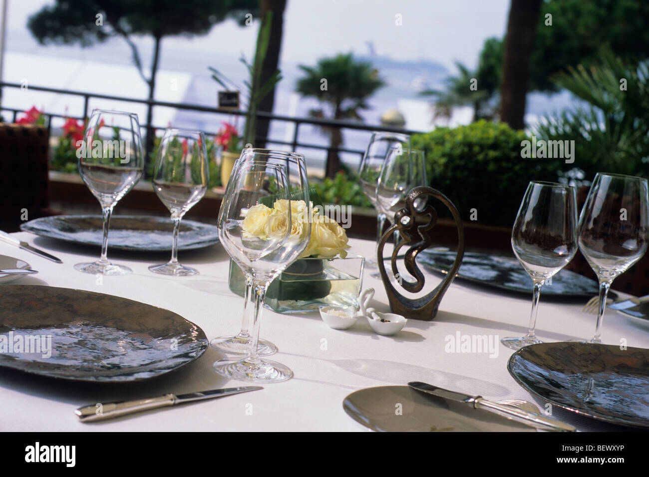 Restaurant La Palme d'Or, Gourmetrestaurant, Cannes, Cote d'Azur, Provence, France Stock Photo
