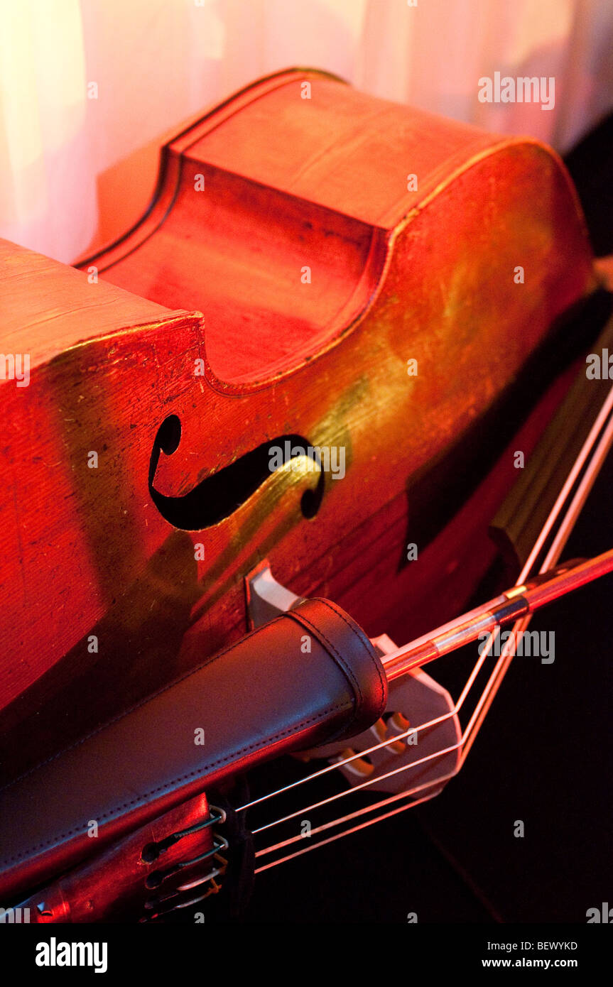 Jazz double bass at rest Stock Photo Alamy