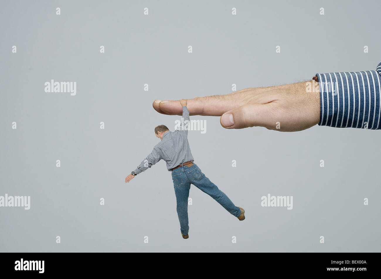 A man dangle from the hand Stock Photo Alamy