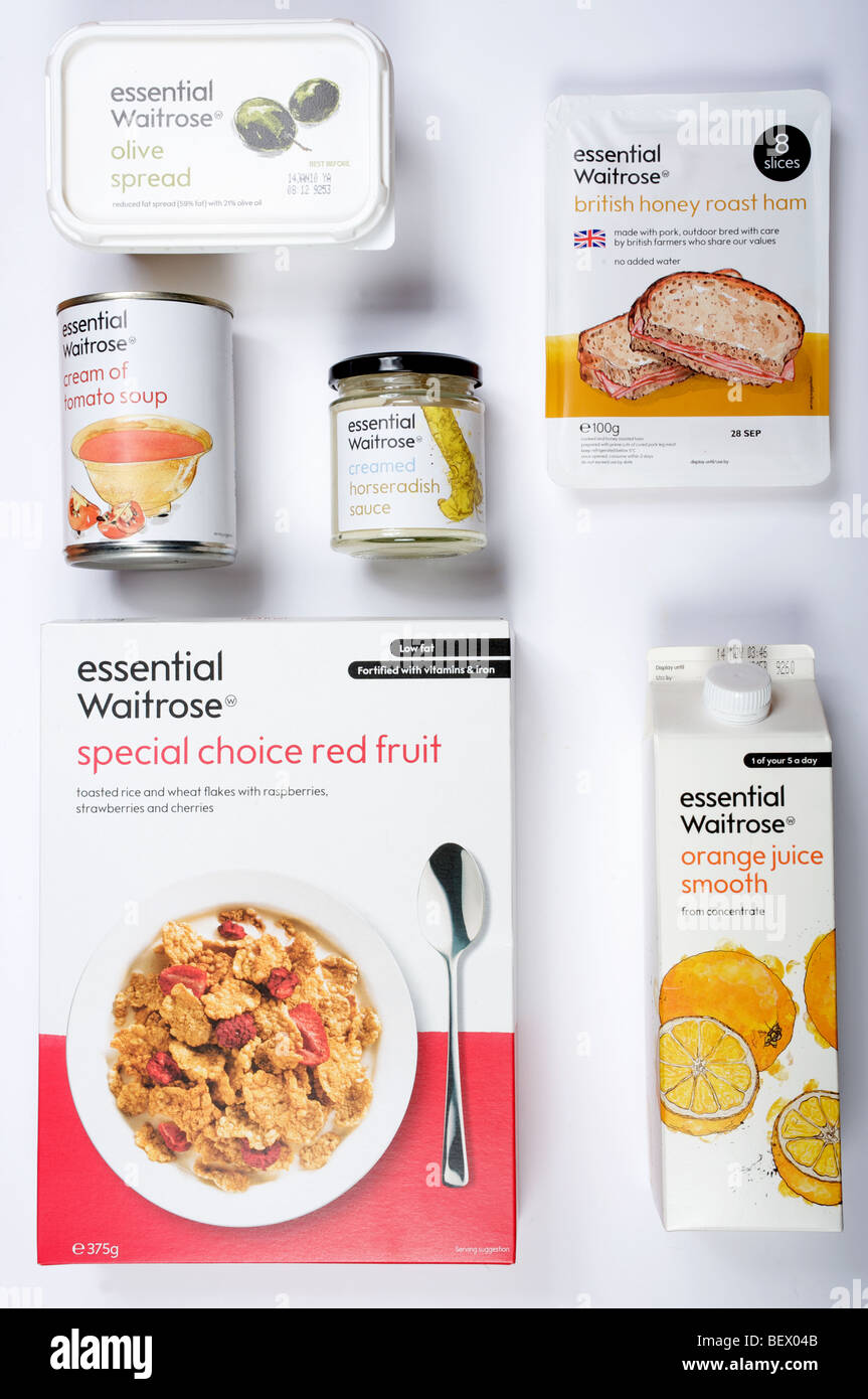 Range of essential Waitrose food Stock Photo Alamy