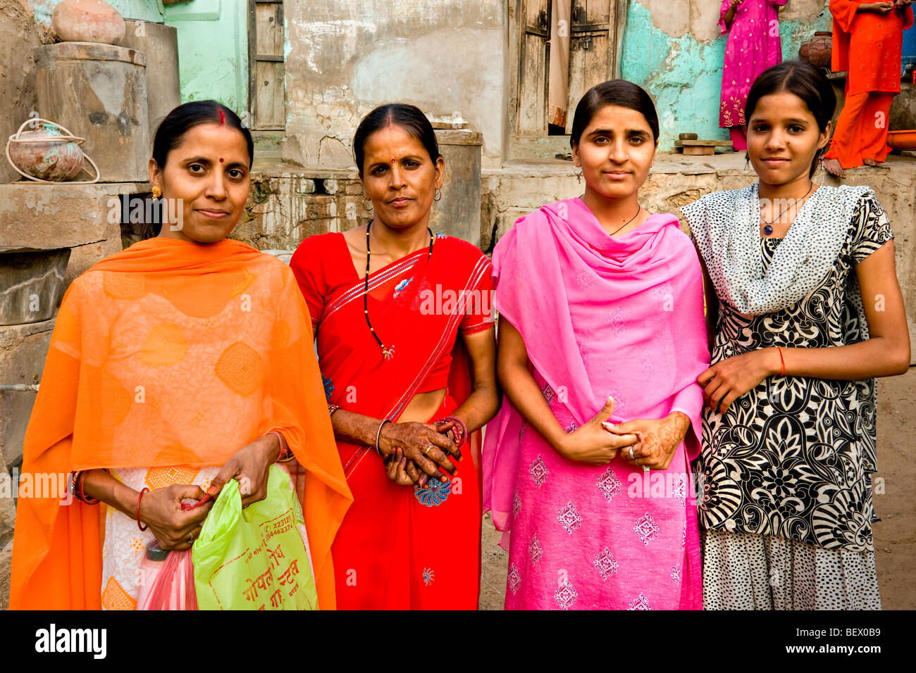 Street life around mandawa, Rajasthan, India. Stock Photo