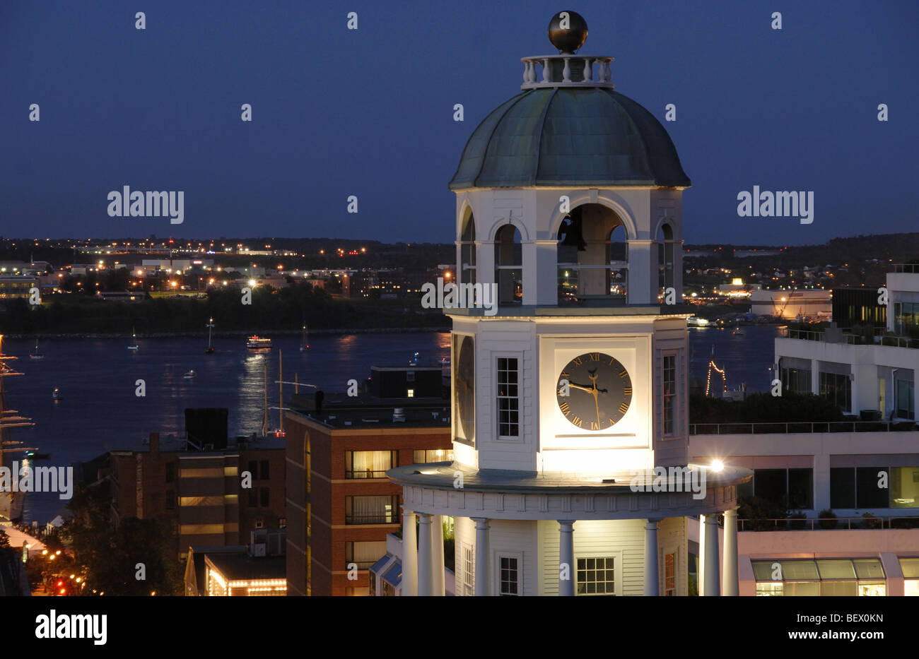 Night time view of Halifax, Nova Scotia Stock Photo