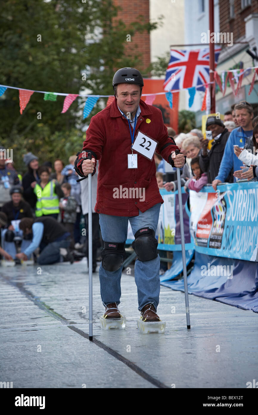 Surbiton Ski Sunday October 2009 Edward Davey MP Stock Photo