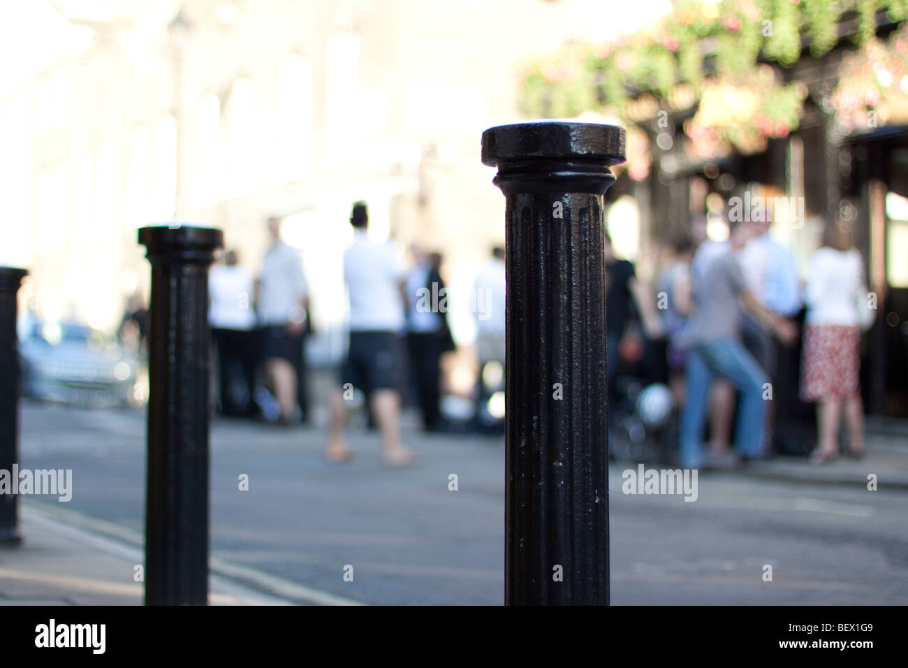 People standing outside pub in London - no one recognisable Stock Photo