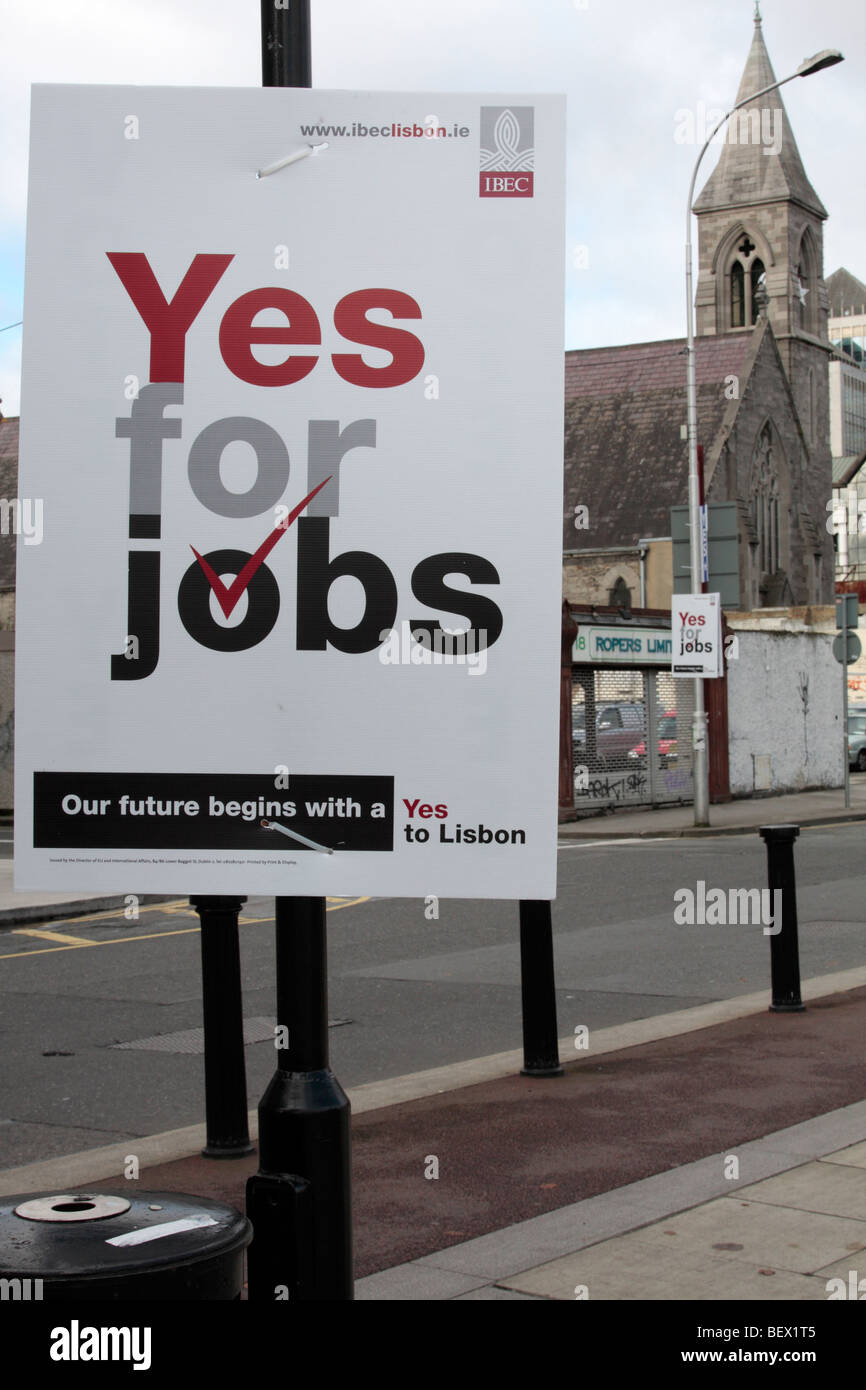 Pro Europe posters on a lampost in Dublin Ireland Stock Photo