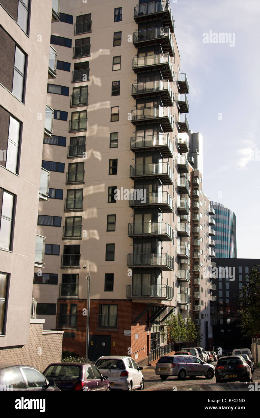 Modern apartments, The Green Quarter, Manchester, England, UK Stock