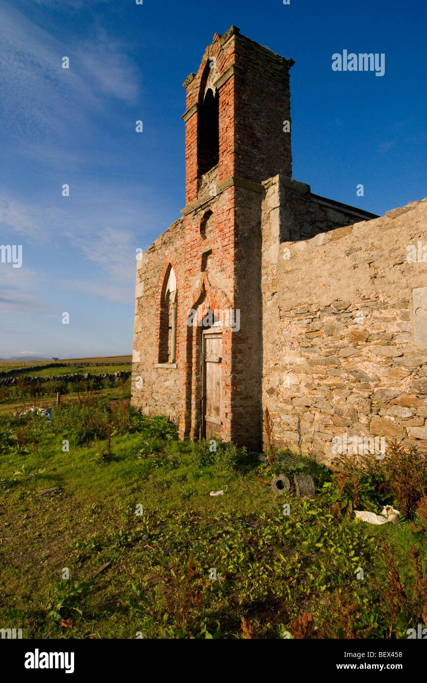 Portrait view of Brough Lodge house on the Shetland island of Fetlar