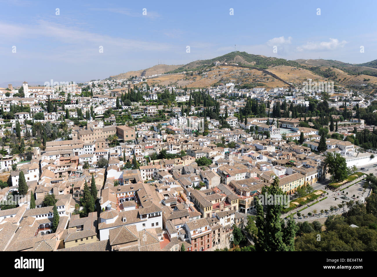 The Albaicin quarter of Granada, viewed from The Alcazaba, The Alhambra, Granada, Andalusia, Spain Stock Photo