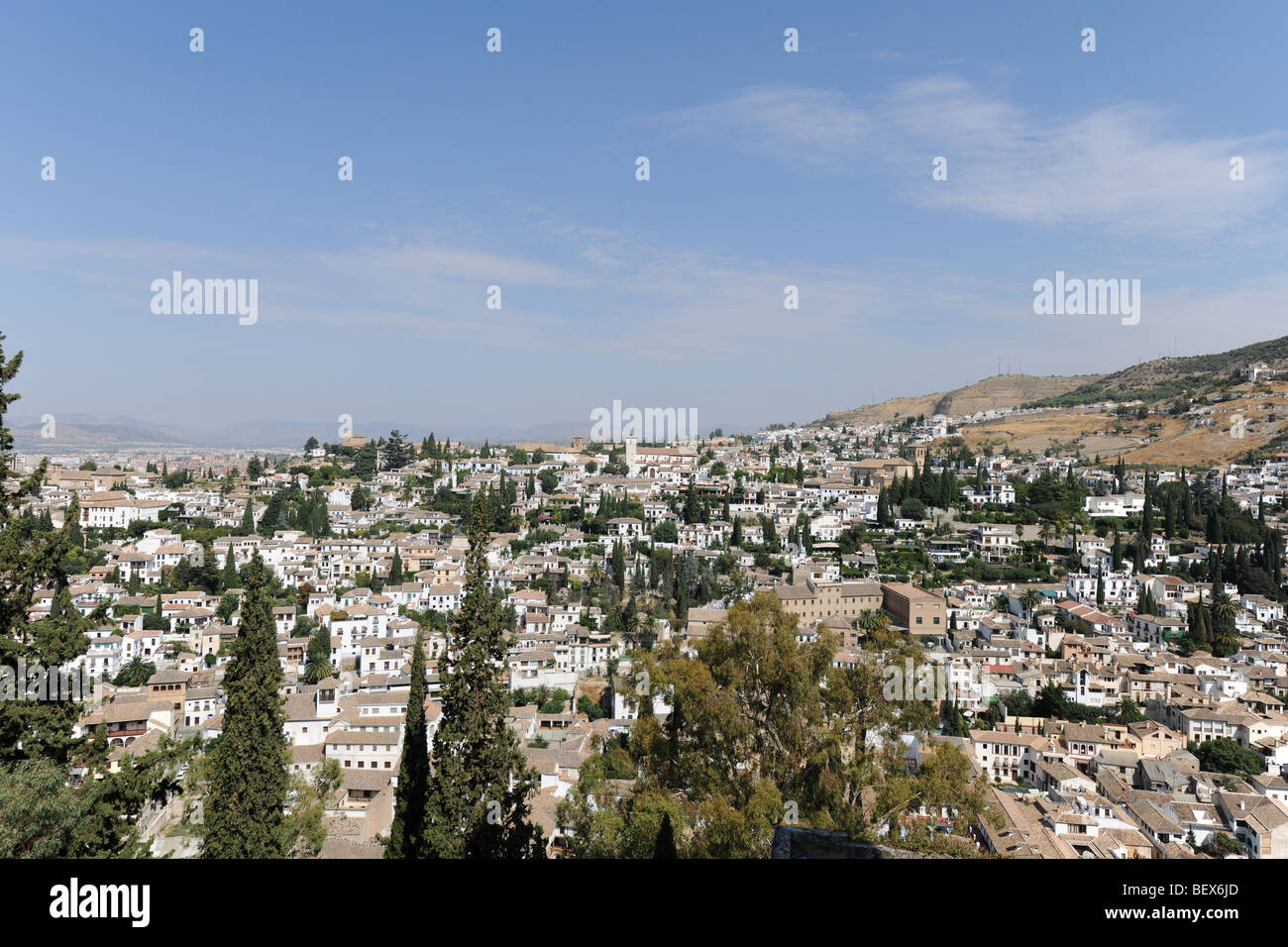 The Albaicin quarter of Granada, viewed from The Alcazaba, The Alhambra, Granada, Andalusia, Spain Stock Photo
