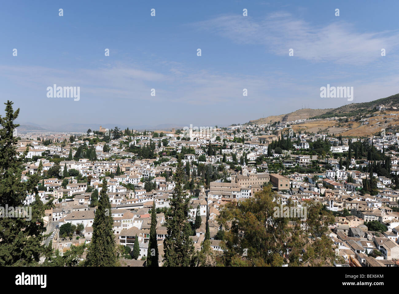 The Albaicin quarter of Granada, viewed from The Alcazaba, The Alhambra, Granada, Andalusia