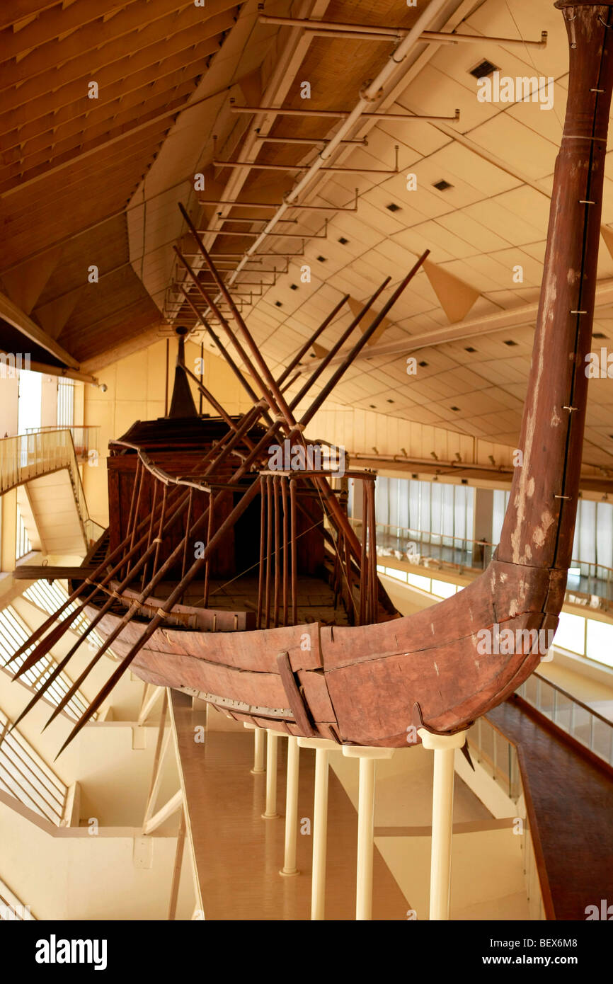 The Solar Boat Museum at Cheops Pyramid, Giza, near Cairo, Egypt Stock ...