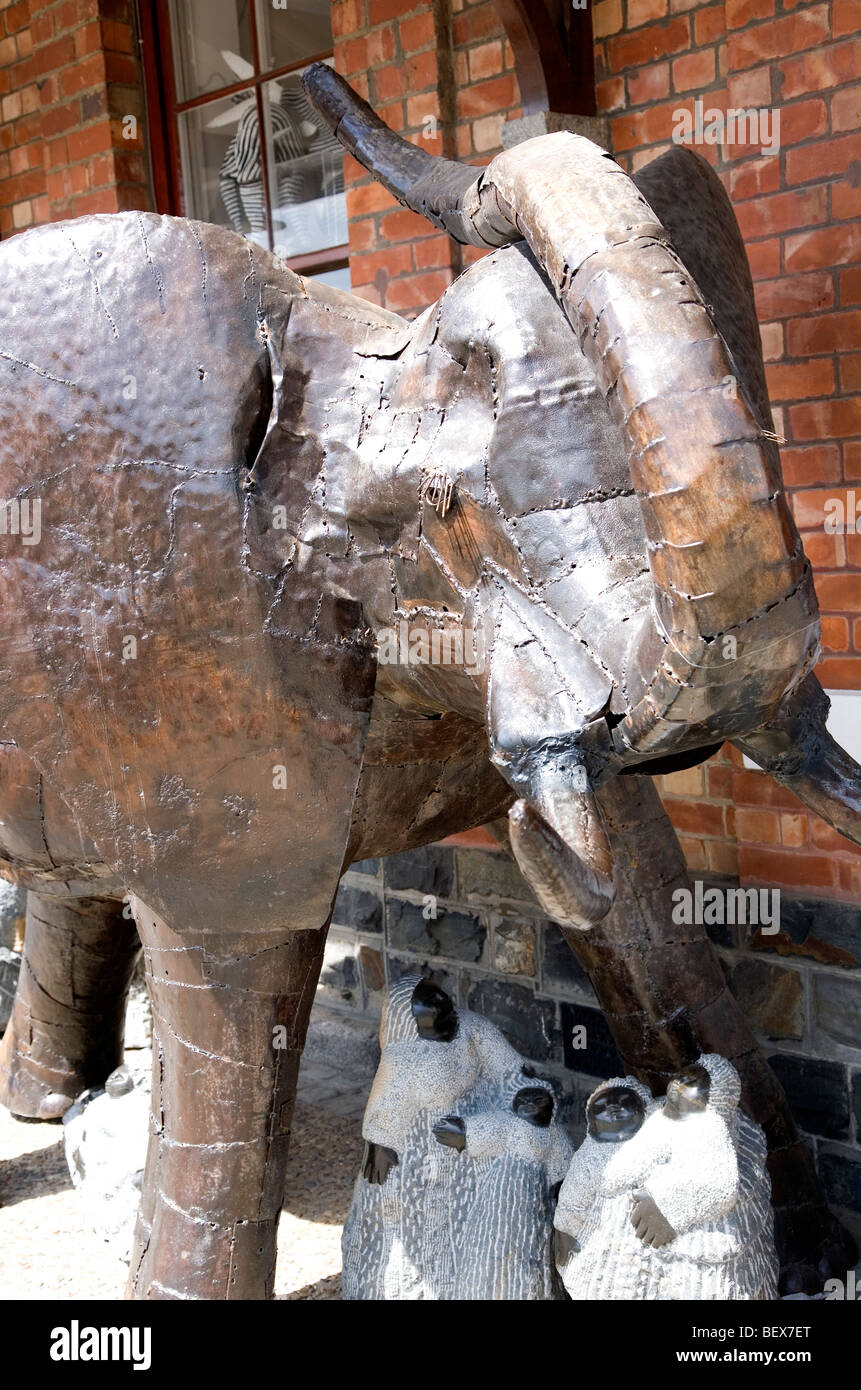 African Curios - Metal Elephant Stock Photo