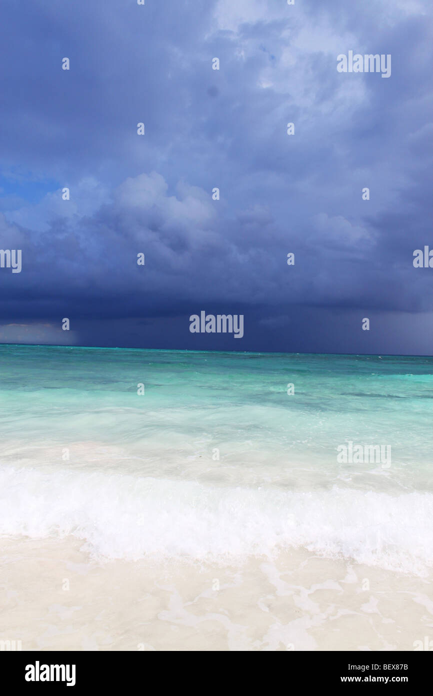 A storm approaching over a Mexican beach, Cancun's Riviera Maya, Mexico Stock Photo