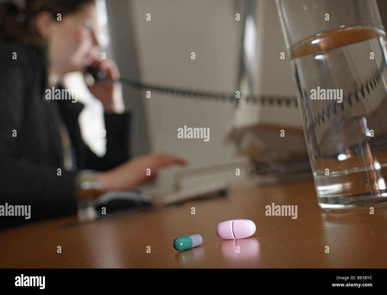 Drug abuse at work . Stock Photo