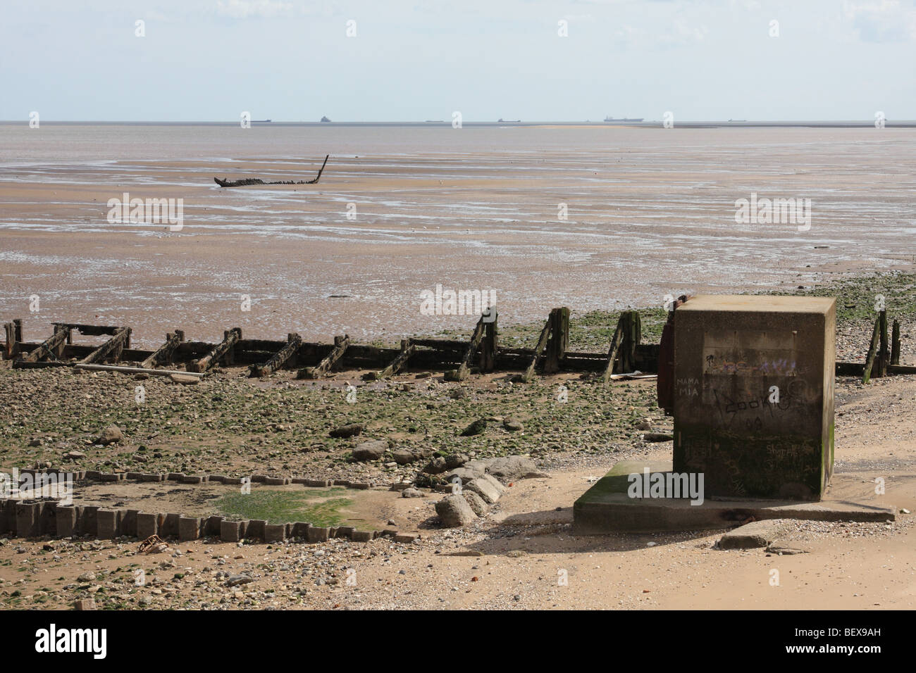 The Humber Estuary at low tide. Humberside, England, U.K. Stock Photo