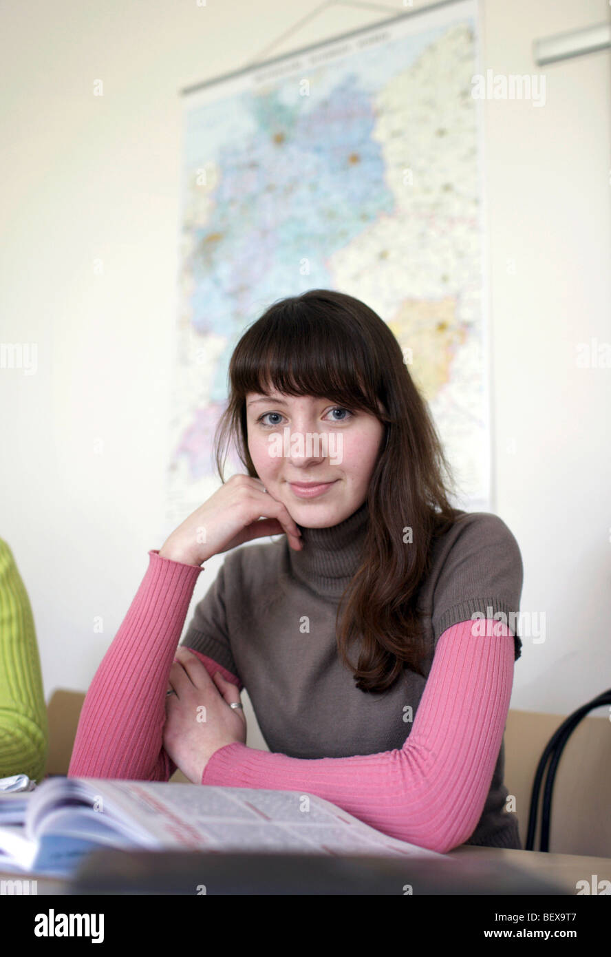 Students learning German at Goethe-Institut Stock Photo
