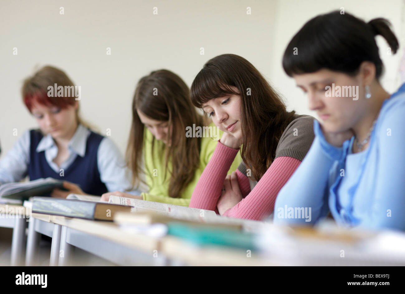 Students learning German at Goethe-Institut Stock Photo