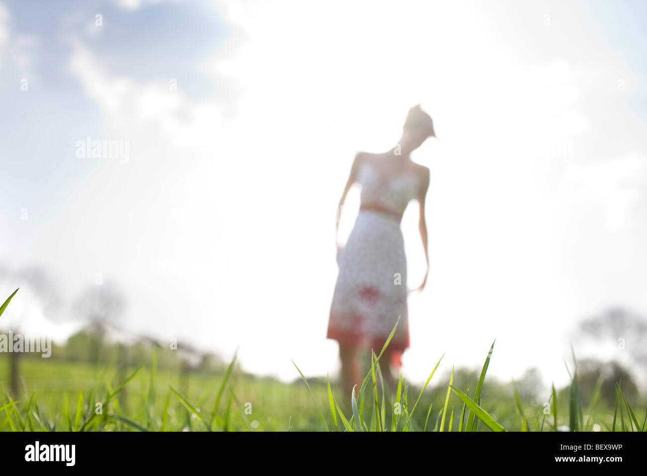 Young woman in spring Stock Photo