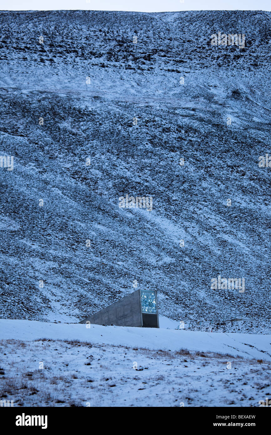 The Global Seed Vault, in Longyearbyen, Spitsbergen, in Svalbard, Norway, a global repository for seeds from around the world Stock Photo