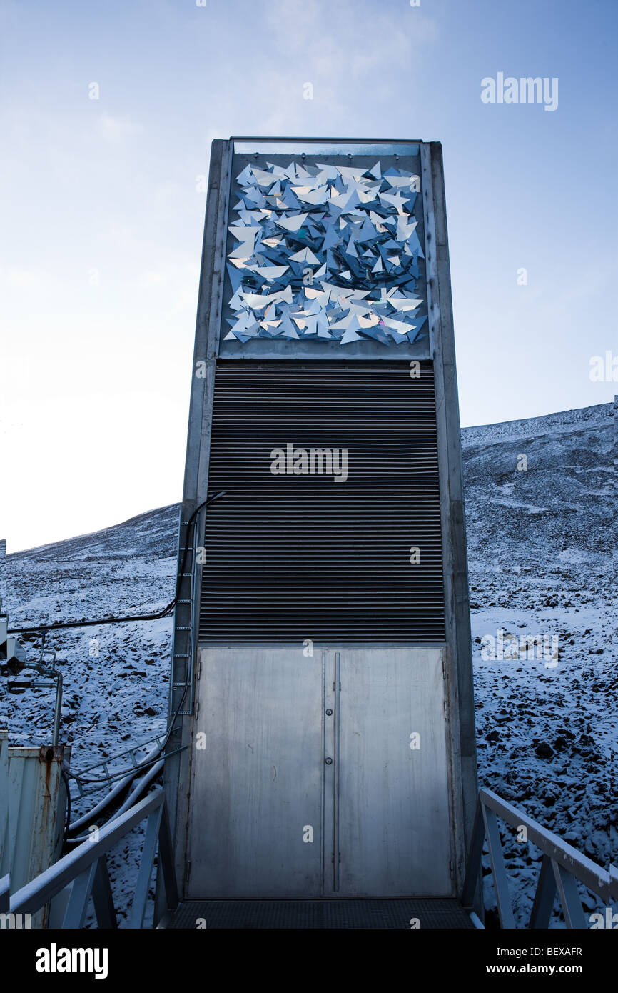 The Global Seed Vault, in Longyearbyen, Spitsbergen, in Svalbard, Norway, a global repository for seeds from around the world Stock Photo