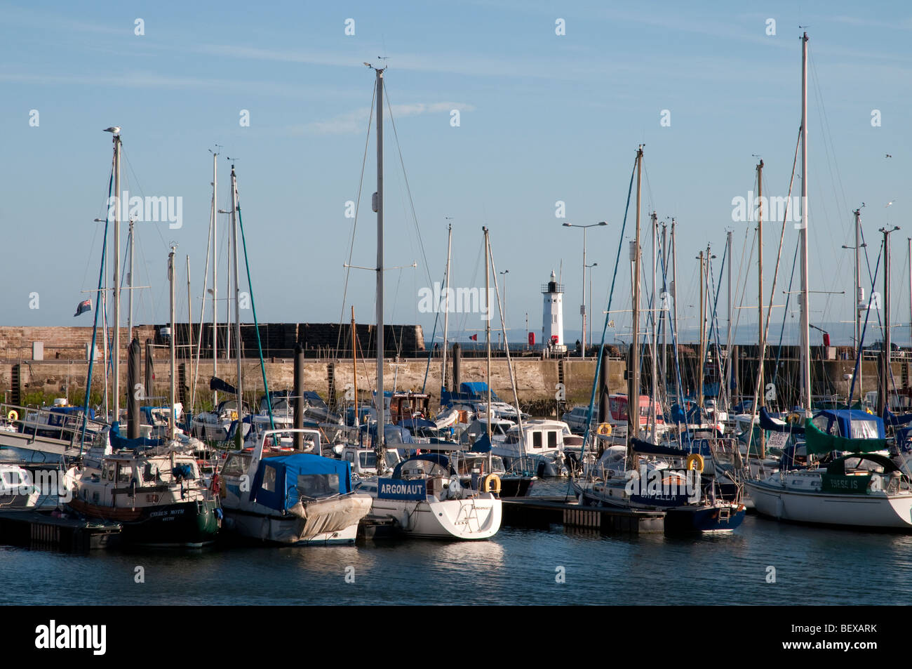 Boats in Anstruther Harbour. Stock Photo