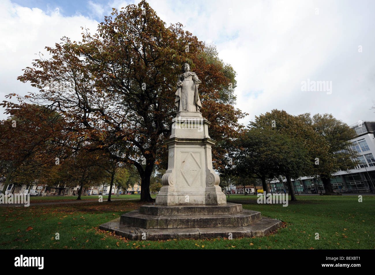 The Queen Victoria statue in Victoria Gardens Brighton UK Stock Photo