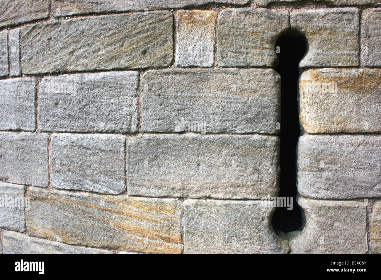balistraria / arrow-slit in walls of Stirling Castle, Scotland Stock Photo